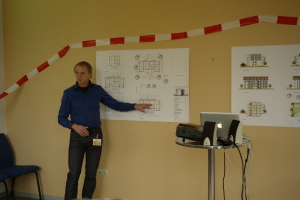 In den Räumen von Biotopia in Mannheim: pro clima Kollege Günter Bergmann stellte am Sonntag das Bauprojekt Umbau² Turley vor.